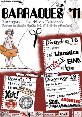 Barraques de Tarragona 2011: 16, 17 i 18 de setembre