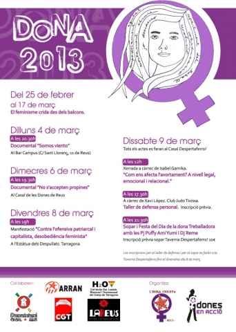 Actes a Reus pel 8 de març, dia de la dona treballadora
