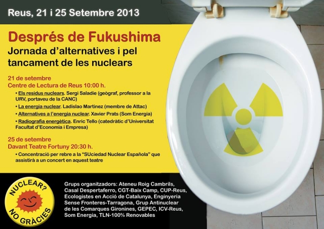 Actes antinuclears a Reus el 21 i 25 de setembre contra la trobada de la Suciedad Nuclear Española
