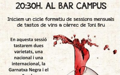 1r Tast de Vins Varietals al Bar Campus l’11 de febrer