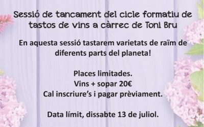 Tast d’estiu de vins i sopar el 15 de juliol al Bar Campus
