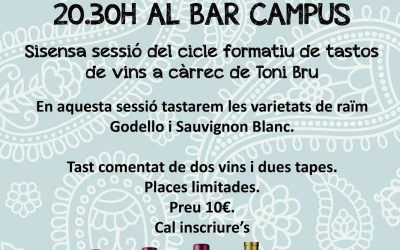 6è Tast de Vins Varietals al Bar Campus el dimarts 17 de setembre