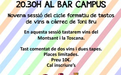 9è Tast de Vins al Bar Campus el dilluns 10 de febrer