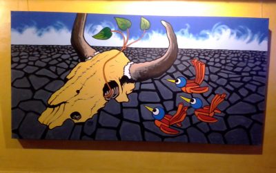 Exposició de pintures de Pérez Olivan al Bar Campus