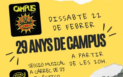 El 22 de febrer celebrem el 29è aniversari del Bar Campus